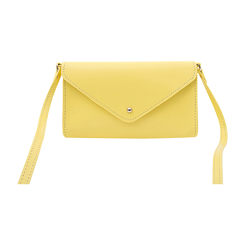 Paperthinks Mini Envelope Clutch Bag Limone Paperthinks Leather Handbags