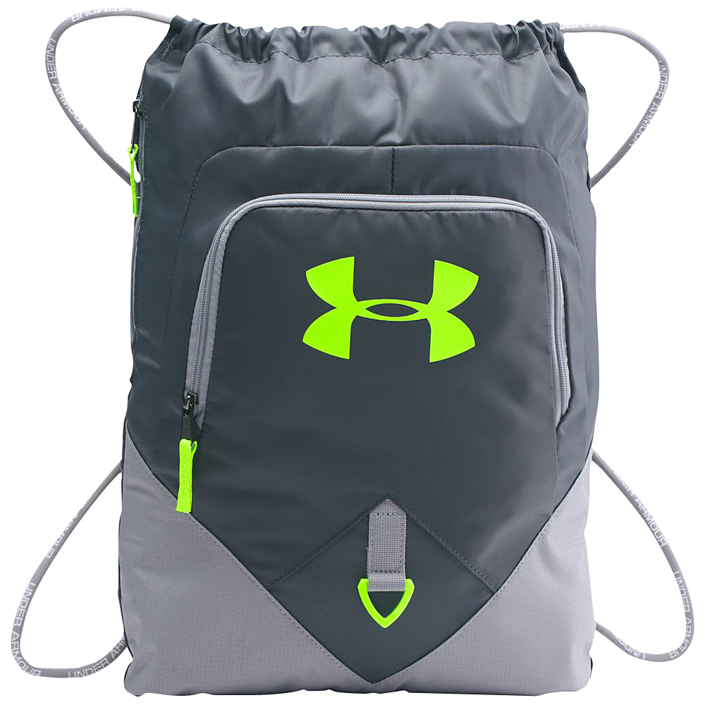 Under Armour Undeniable Sackpack Stealth Gray Stealth Gray Hyper Green Under Armour School Day Hiking Backpacks
