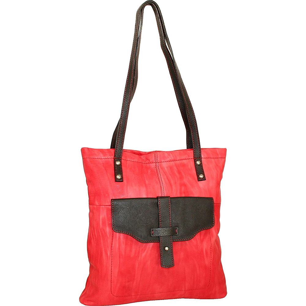Nino Bossi Squeeze My Slim Tote Red Nino Bossi Leather Handbags