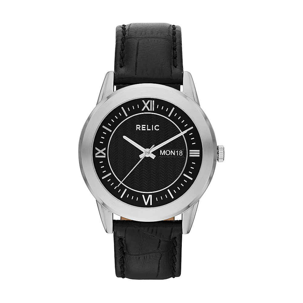 Relic Caldwell Leather Watch Black Relic Watches