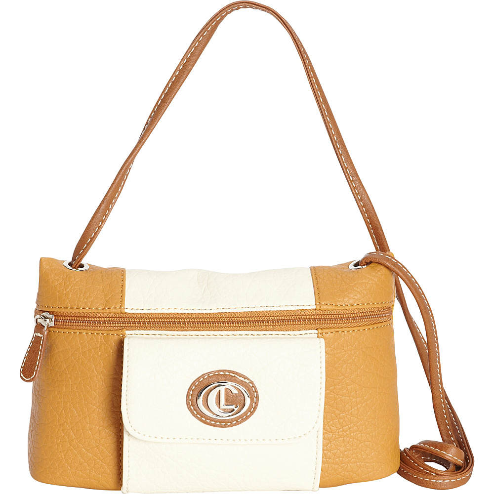 Aurielle Carryland Vertical Color Block Mini Crossbody Tan Ivory Aurielle Carryland Manmade Handbags
