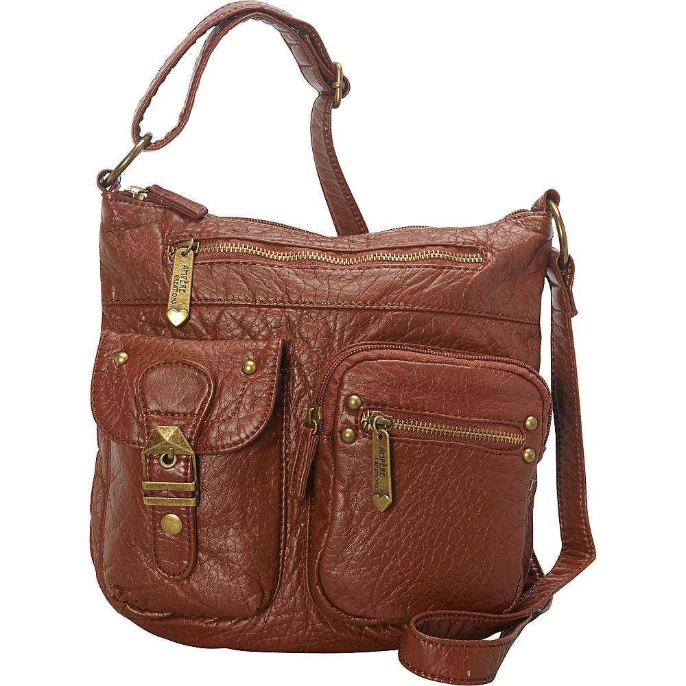 Ampere Creations The Kayla Crossbody Brown Ampere Creations Manmade Handbags
