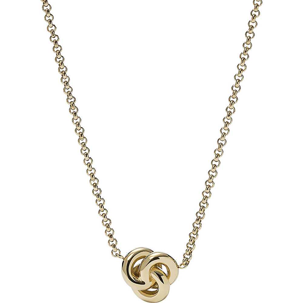Fossil Knot Pendant Necklace Gold Fossil Jewelry