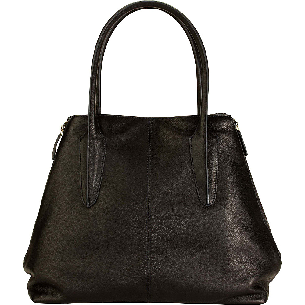 Hadaki Pippens Satchel Black - Hadaki Leather Handbags