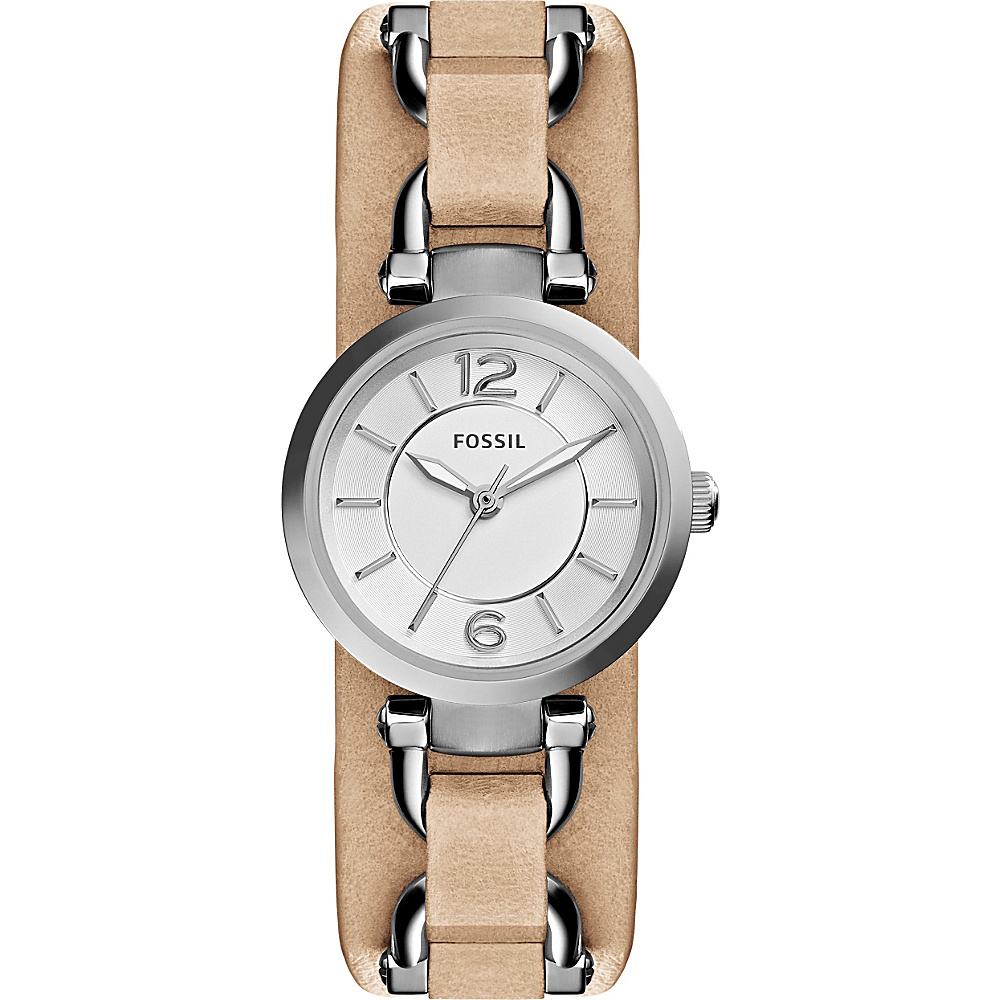 Fossil Georgia Artisan Three Hand Leather Watch Beige Fossil Watches