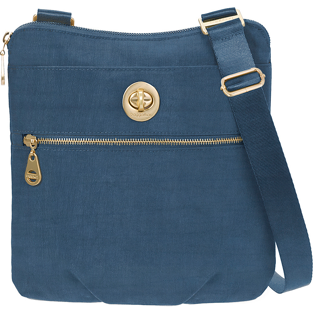 baggallini Gold Hanover Crossbody Slate Blue baggallini Fabric Handbags