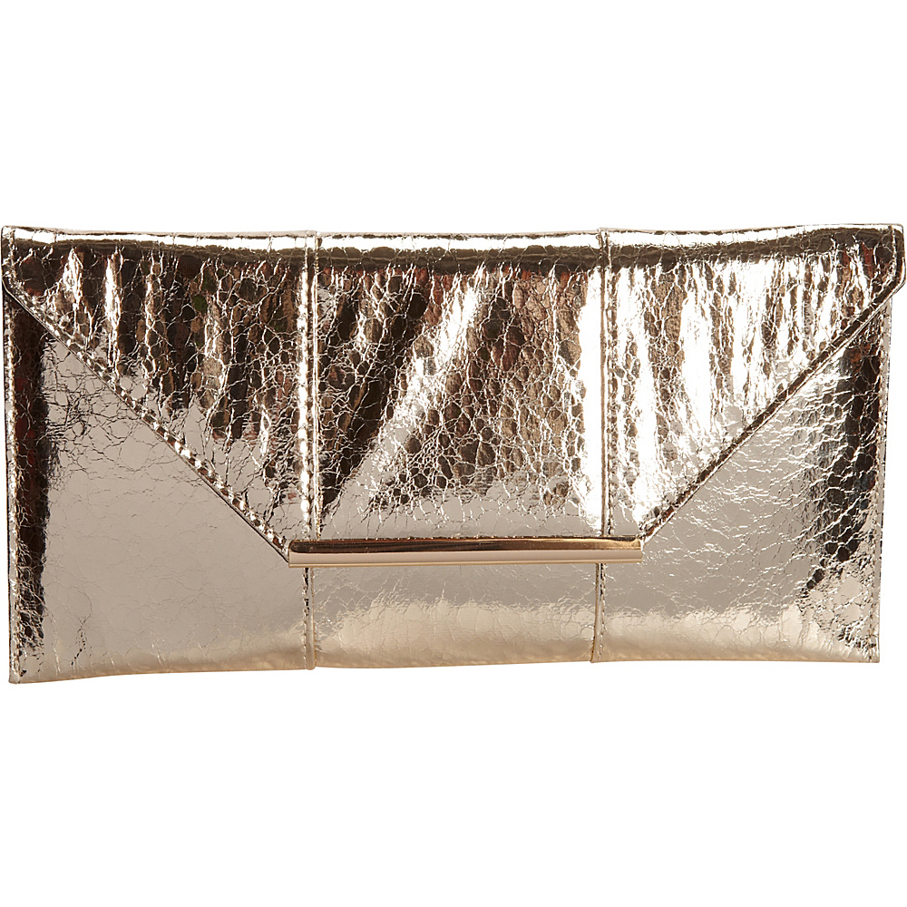 JNB Metallic Clutch Gold JNB Manmade Handbags