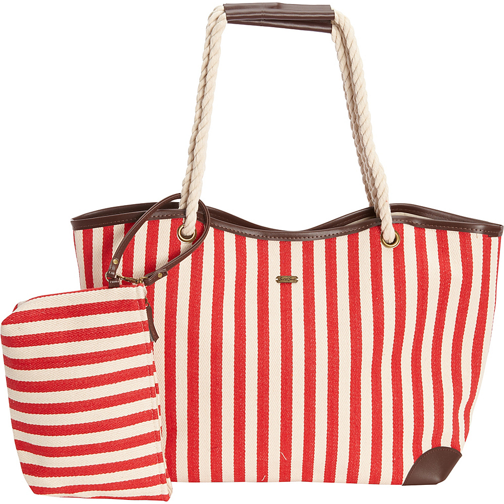 Sun N Sand Cloister Shoulder Tote Red Sun N Sand Fabric Handbags