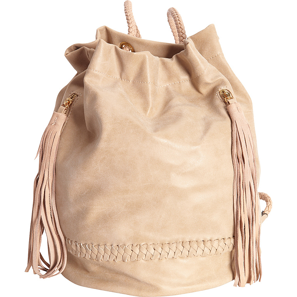 SW Global Jane Drawstring Shoulder Bag Backpack Taupe SW Global Manmade Handbags