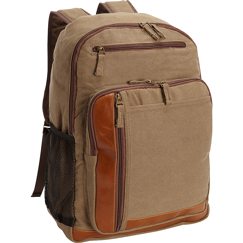 Bellino Tahoe Canvas Backpack Tan Bellino Business Laptop Backpacks