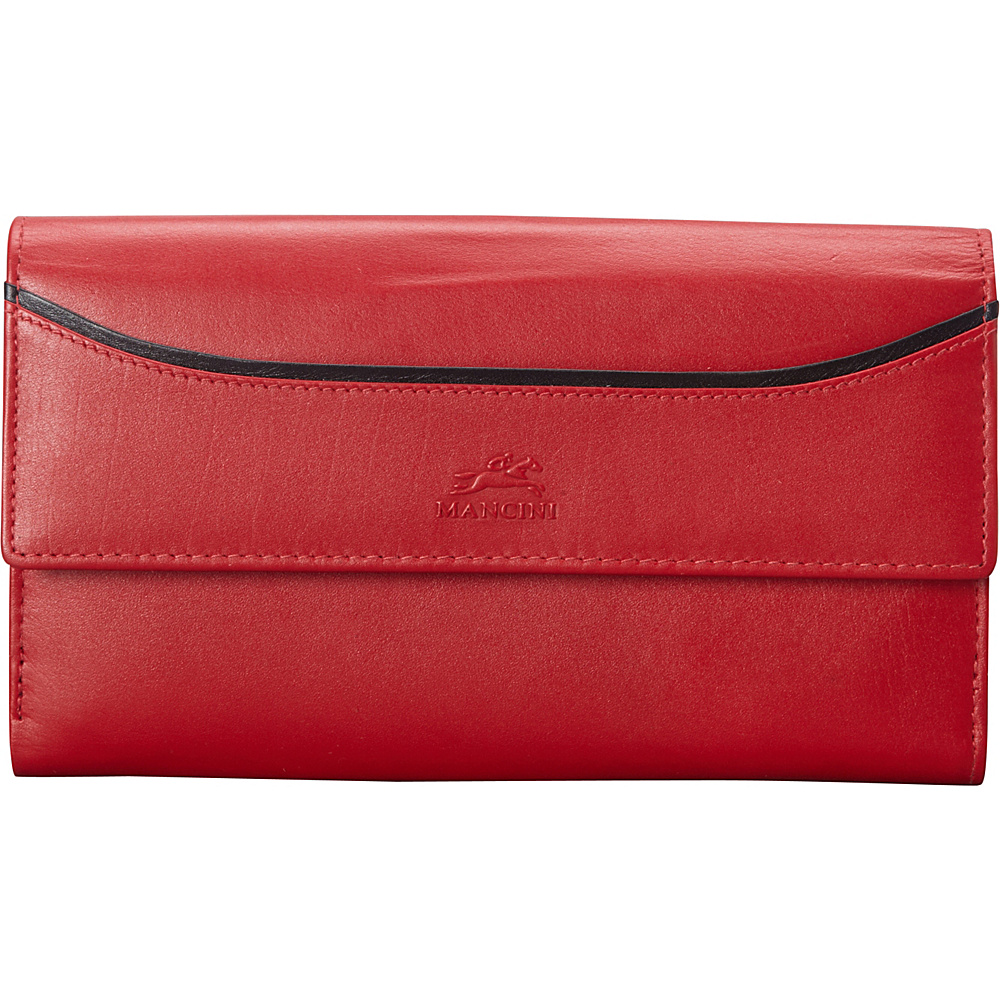 Mancini Leather Goods RFID Secure Gemma Clutch Wallet Red Mancini Leather Goods Women s Wallets