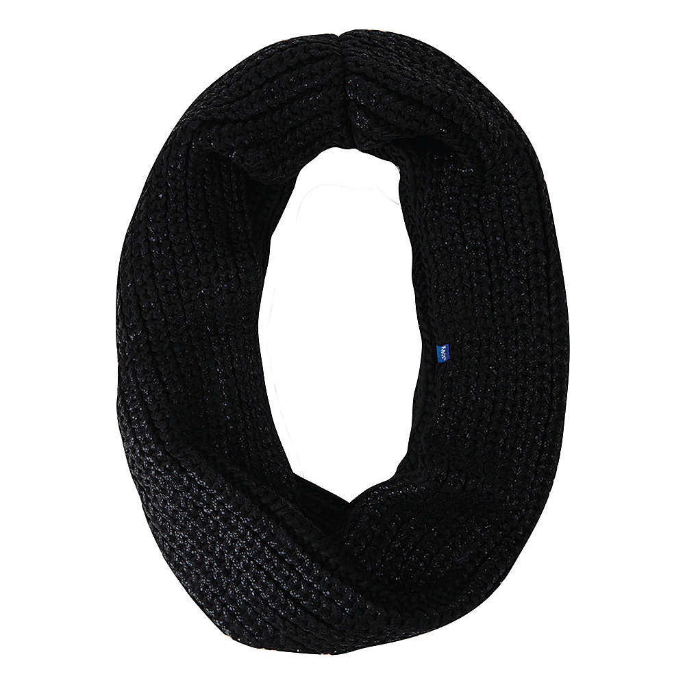 Keds Metallic Coated Knit Infinity Scarf Black Keds Hats Gloves Scarves