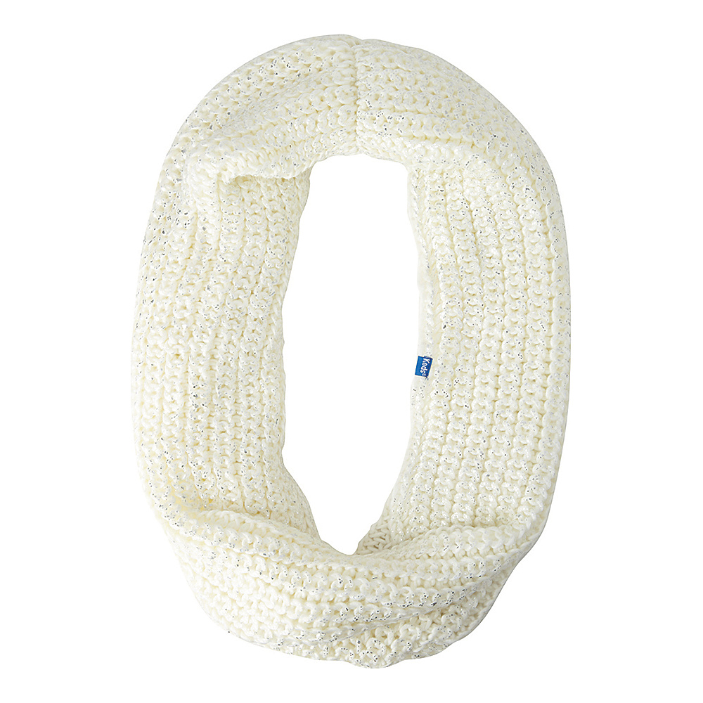 Keds Metallic Coated Knit Infinity Scarf Cream Keds Hats Gloves Scarves