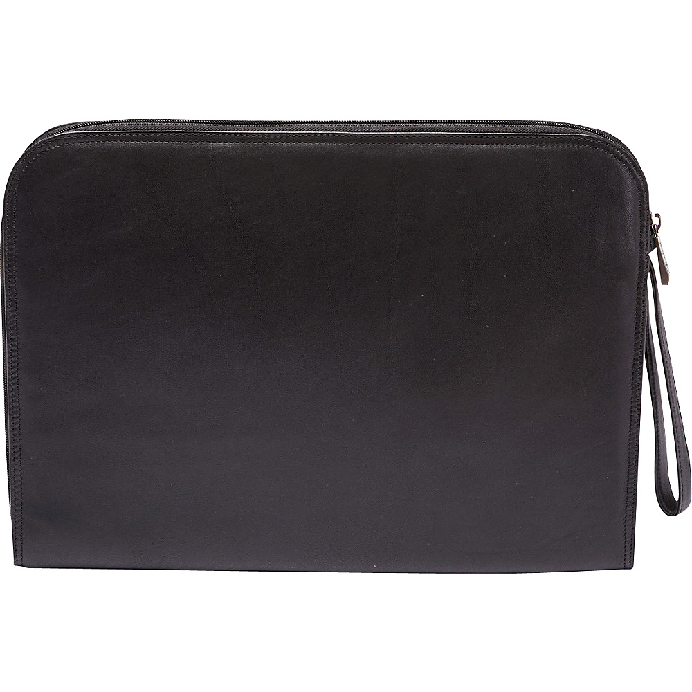 Tanners Avenue Leather Underarm Portfolio with Zip Closure Black Tanners Avenue Non Wheeled Business Cases
