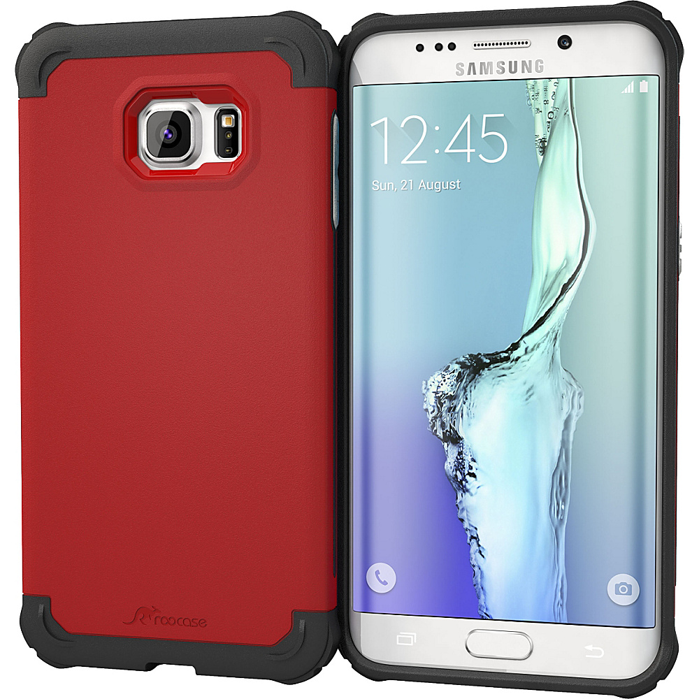 rooCASE Samsung Galaxy S6 Edge Case Exec Tough Cover Red rooCASE Electronic Cases