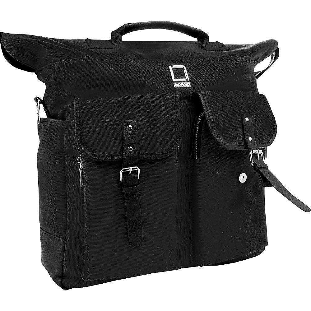 Lencca Mini Phlox 3 in 1 Backpack Messenger Tote Bag Black Lencca Everyday Backpacks