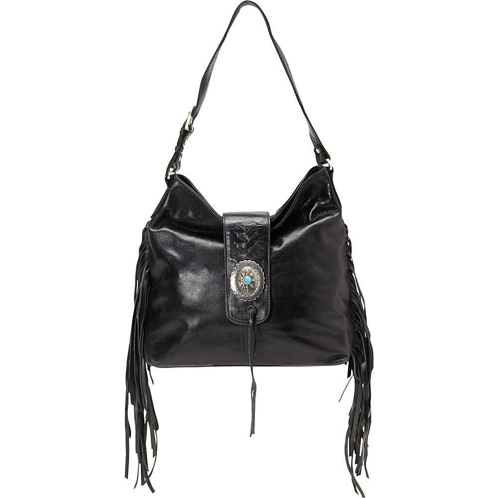 American West Seminole Soft Slouch Shoulder Bag Charcoal American West Leather Handbags