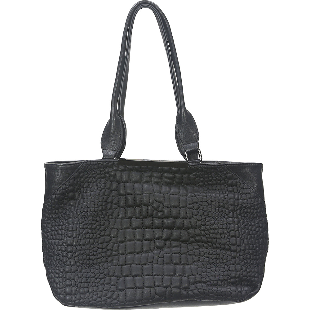 French Connection Monica Quilted Tote Black French Connection Manmade Handbags