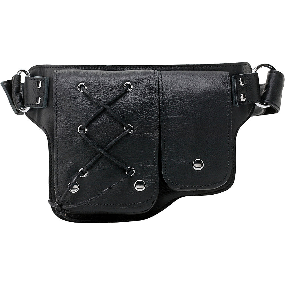 Vicenzo Leather Yvette Leather Waist Pack Black Vicenzo Leather Waist Packs