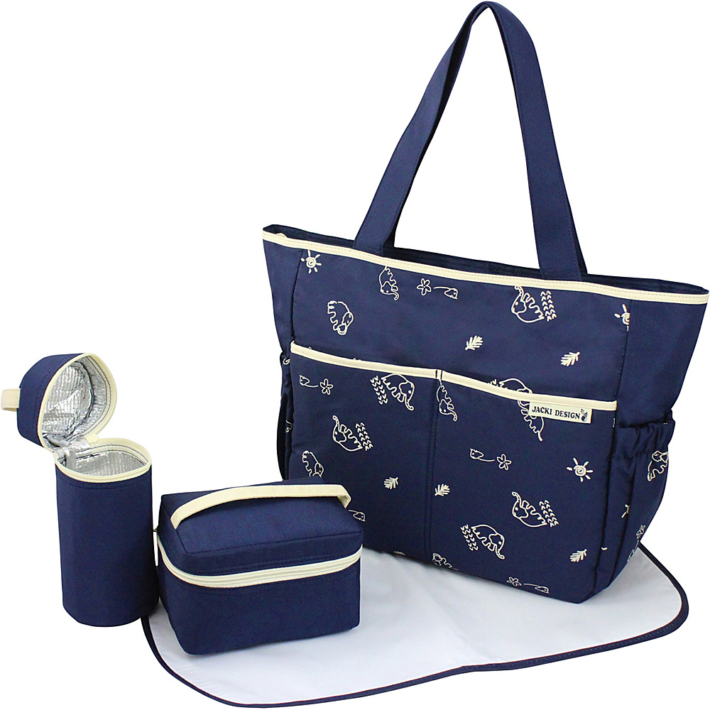 Jacki Design 4 Piece Ultimate Diaper Bag Set Blue Beige Jacki Design Diaper Bags Accessories