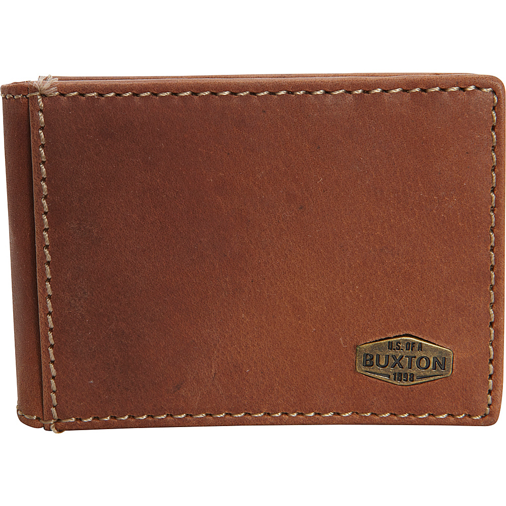 Buxton Expedition RFID Slimfold with Clip Wallet Saddle Buxton Mens Wallets