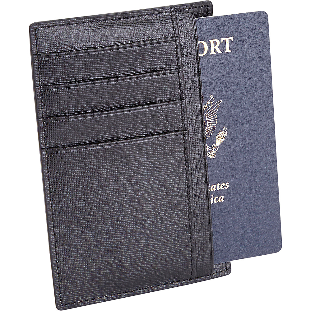 Royce Leather RFID Blocking Slim Passport Wallet Black Royce Leather Travel Wallets
