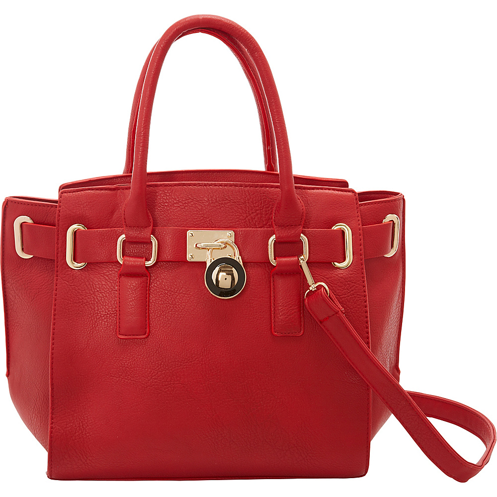 SW Global Karel Satchel Bag Red SW Global Manmade Handbags