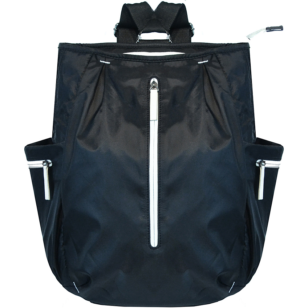 Sherpani Quest Polyester Vegan Leather Multi Purpose Backpack Black Sherpani Everyday Backpacks