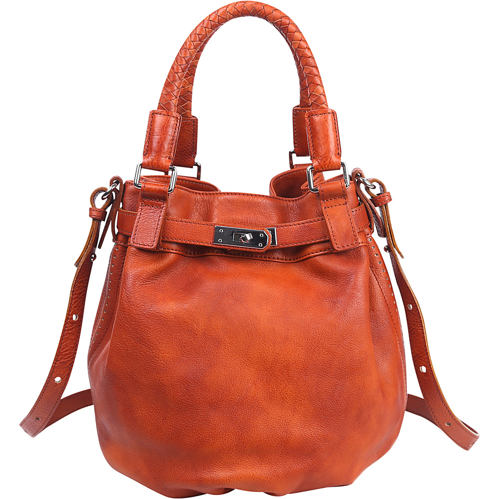 Old Trend Pumpkin Bucket Bag Cognac Old Trend Leather Handbags