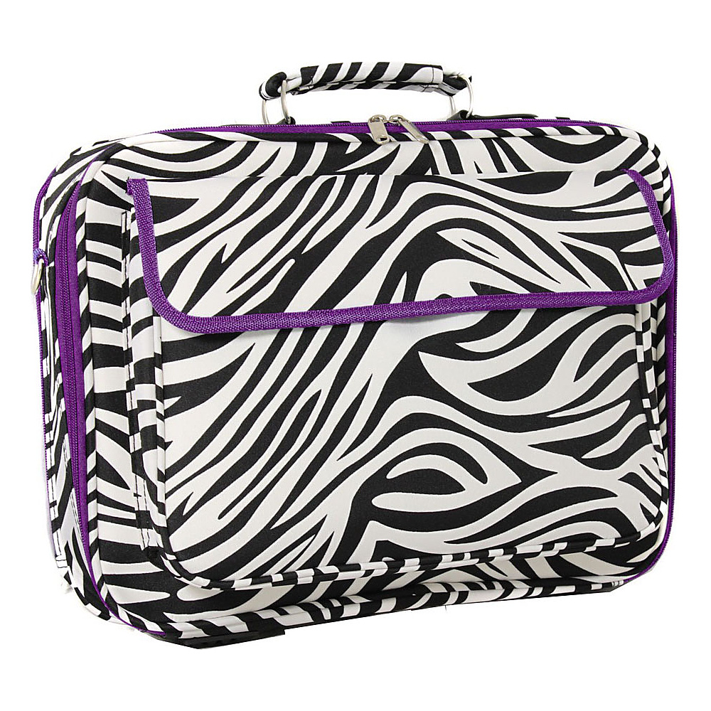 World Traveler Zebra 17 Laptop Case Dark Purple Trim Zebra World Traveler Non Wheeled Business Cases