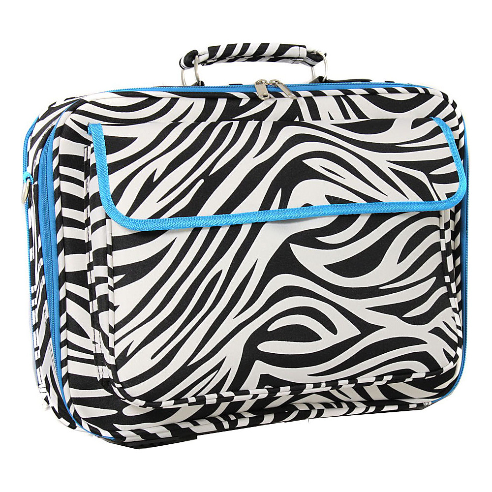 World Traveler Zebra 17 Laptop Case Blue Trim Zebra World Traveler Non Wheeled Business Cases
