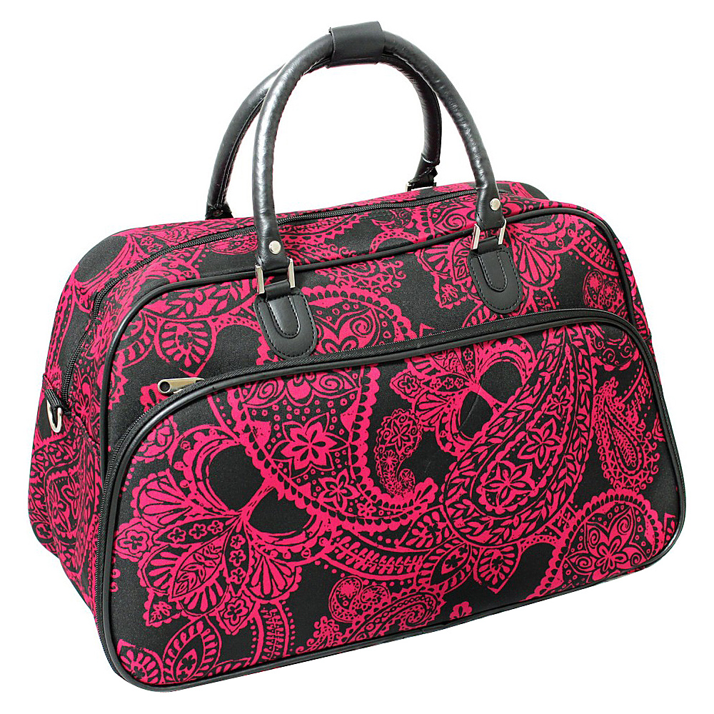 World Traveler Paisley 21 Carry On Duffel Bag Black Pink Paisley World Traveler Rolling Duffels