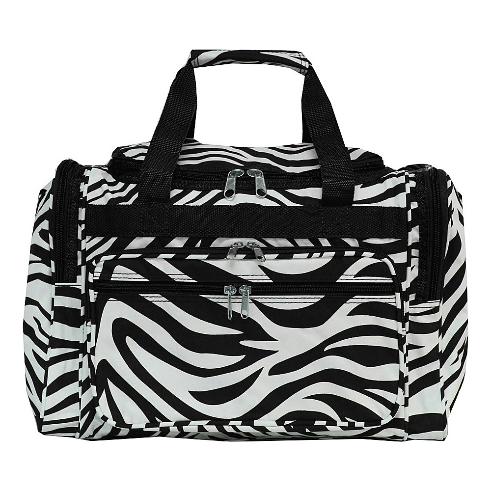 World Traveler Zebra 16 Shoulder Duffle Bag Black Trim Zebra World Traveler Travel Duffels