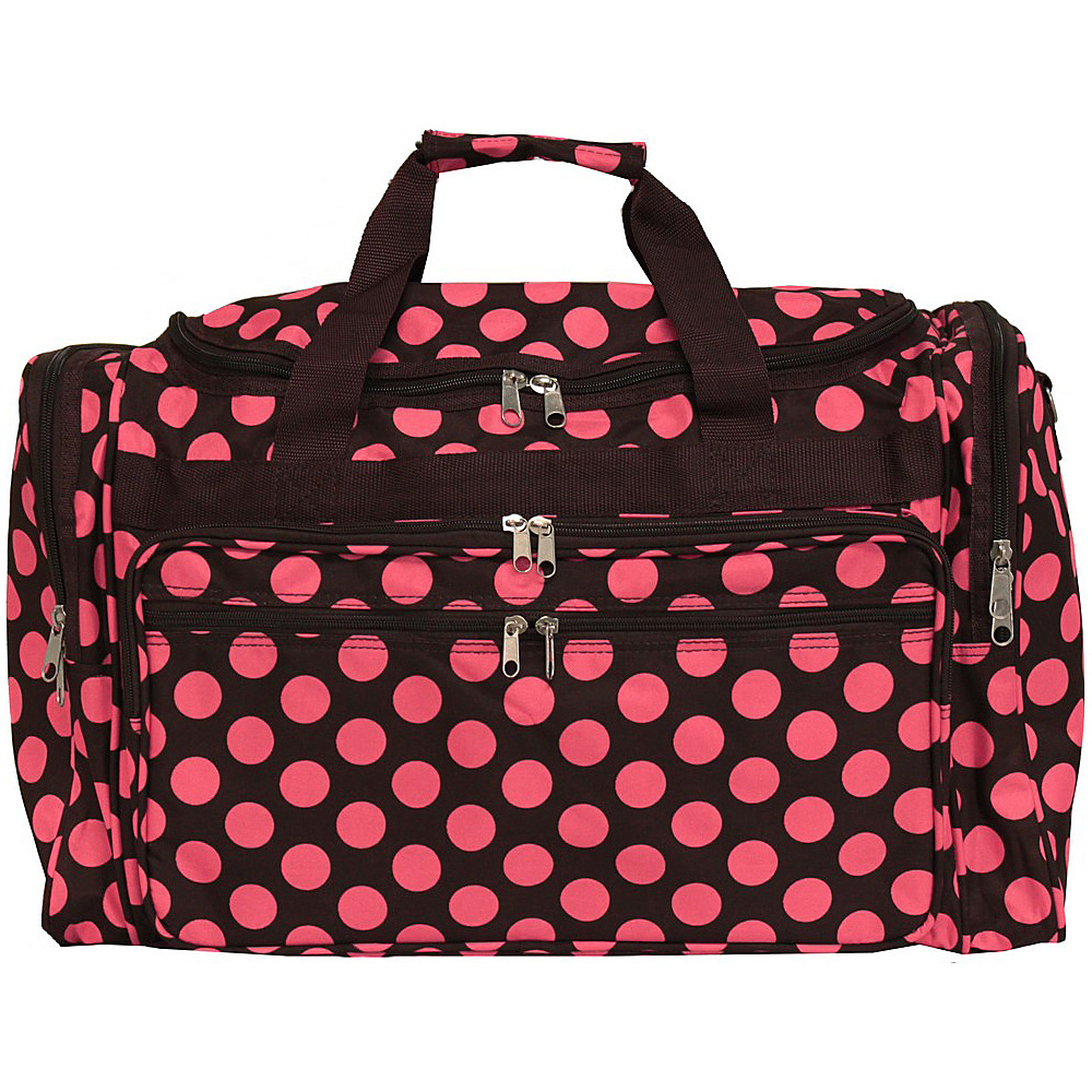 World Traveler Dots ll 22 Travel Duffle Bag Brown Pink Dot II World Traveler Rolling Duffels