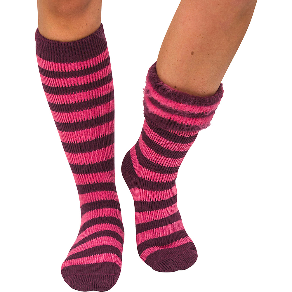 Magid Sole Solutions Ladies Stripe Knee High Wine Black Magid Women s Legwear Socks