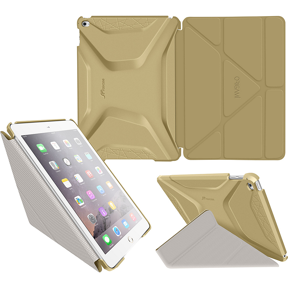 rooCASE Origami 3D Case for Apple iPad Air 2 Gold Cool Gray rooCASE Electronic Cases