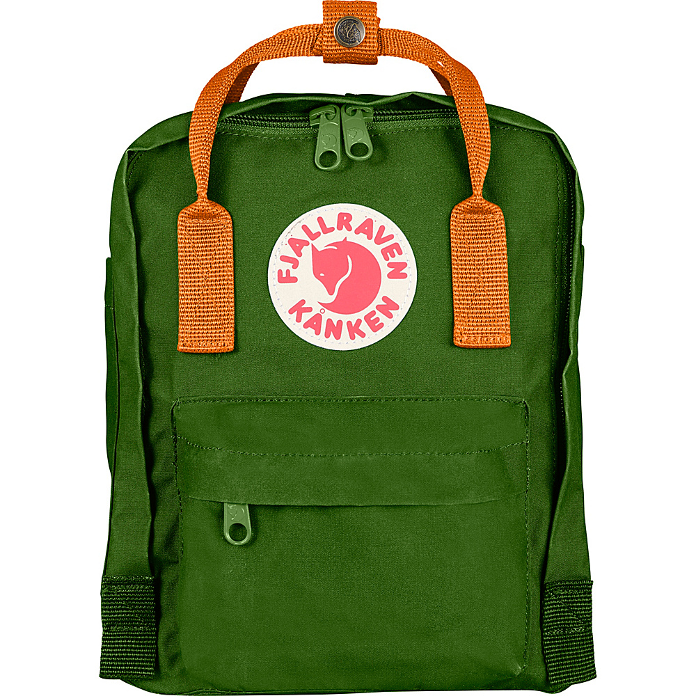 Fjallraven Kanken Mini Backpack Leaf Green Burnt Orange Fjallraven Everyday Backpacks