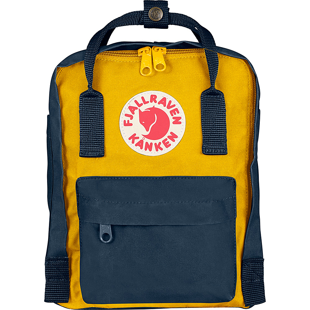 Fjallraven Kanken Mini Backpack Navy Warm Yellow Fjallraven Everyday Backpacks