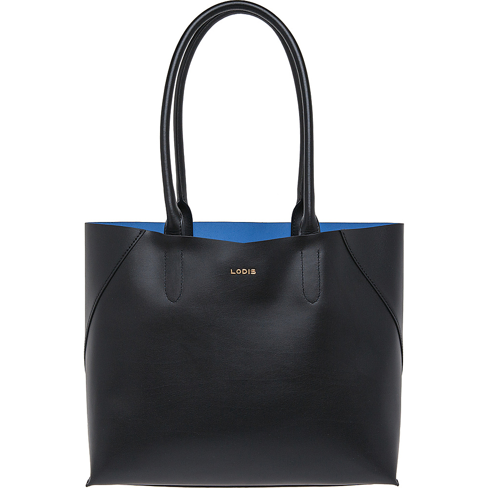 Lodis Blair Cynthia Tote Black Cobalt Lodis Leather Handbags