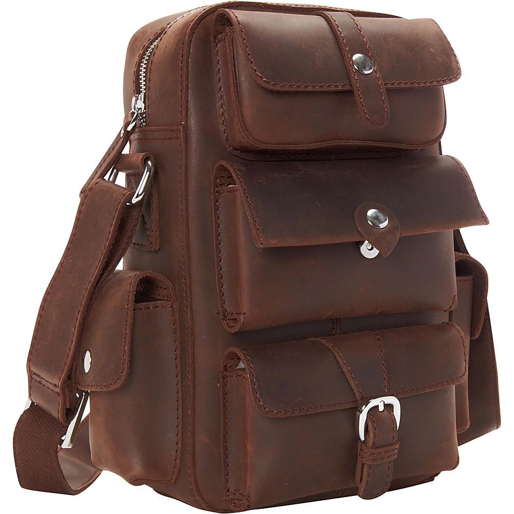 Vagabond Traveler Insect Style Cowhide Leather Shoulder Bag Dark Brown Vagabond Traveler Other Men s Bags
