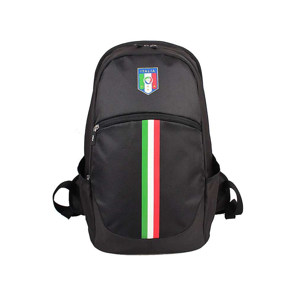 Federazione Italiana Giuoco Calcio Backpack Vertical Stripe Black Federazione Italiana Giuoco Calcio Business Laptop Backpacks