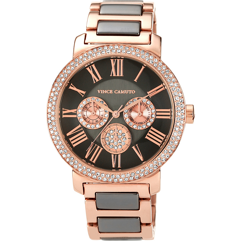 Vince Camuto Watches Ladies Two Tone Swarovski Crystal Chronograph Watch Rose Gold Vince Camuto Watches Watches