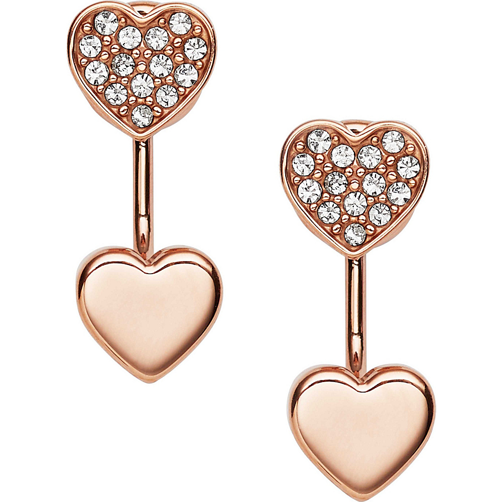 Fossil Heart Studs Rose Gold Fossil Jewelry
