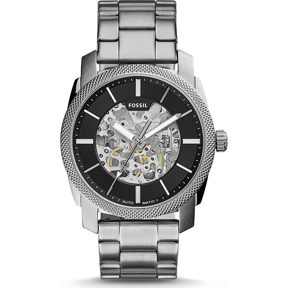 Fossil Machine Automatic Stainless Steel Watch Silver Fossil Watches