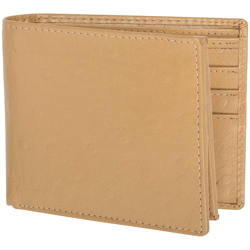 Access Denied Men s Genuine Leather RFID Blocking Secure Wallet 10 Card Slots ID Theft Protection Beige Ostrich Access Denied Men s Wallets