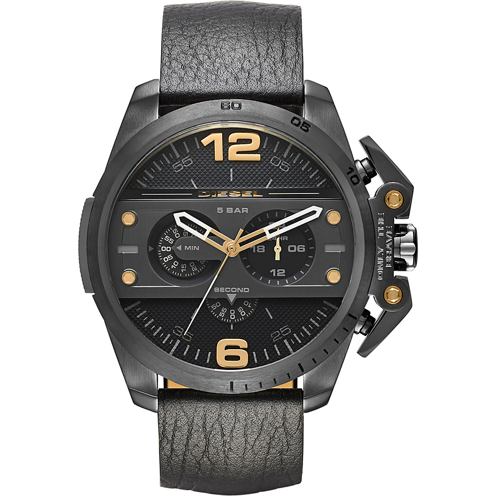Diesel Watches Ironside Chronograph Leather Watch Black Diesel Watches Watches