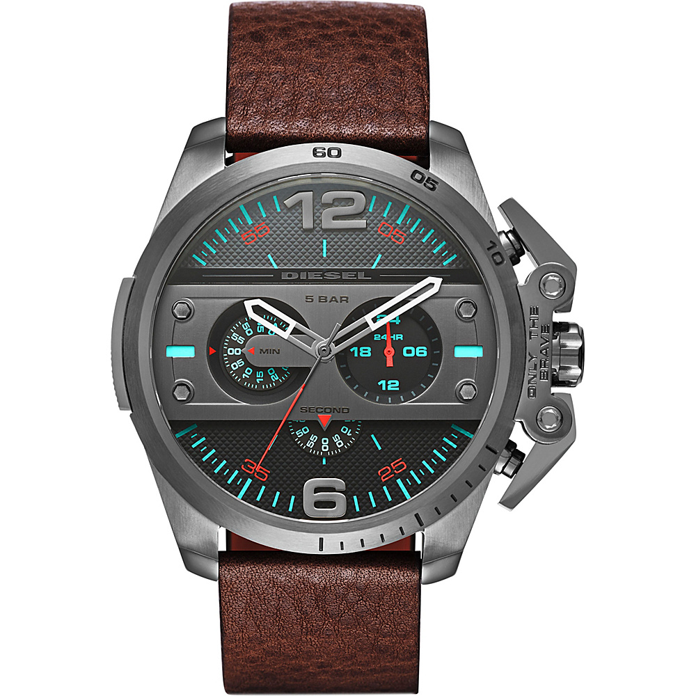 Diesel Watches Ironside Chronograph Leather Watch Brown Diesel Watches Watches