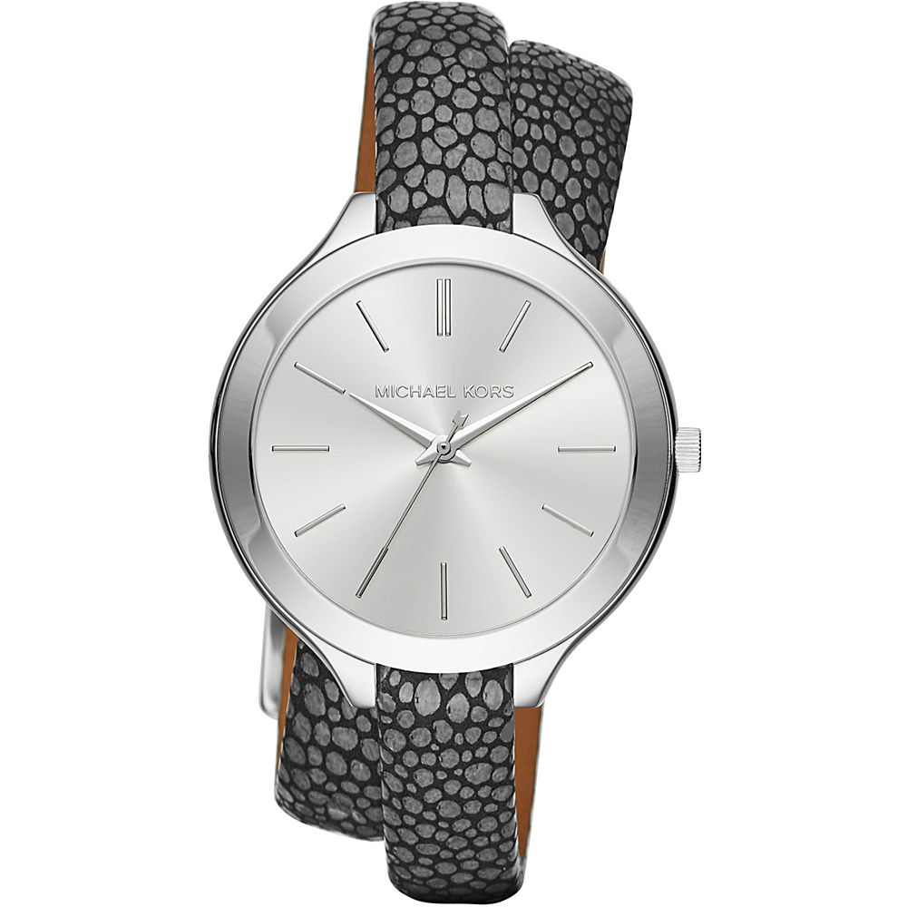 Michael Kors Watches Slim Runway Leather 3 Hand Watch Grey Michael Kors Watches Watches