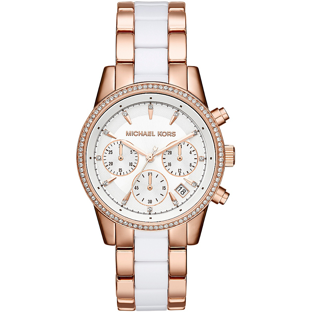 Michael Kors Watches Ritz Acetate Chrono Watch Rose Gold Michael Kors Watches Watches