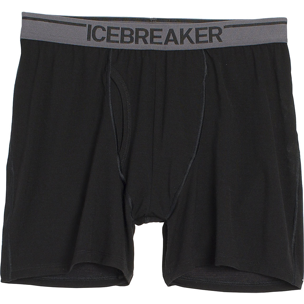 Icebreaker Men s Anatomica Boxers with Fly S Black Icebreaker Men s Apparel